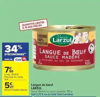 Carrefour - langue de bœuf