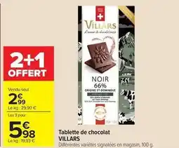 Carrefour Drive Villars - tablette de chocolat offre