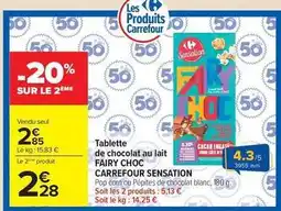 Carrefour Drive Carrefour - tablette de chocolat au lait offre
