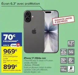 Carrefour Drive Ram - iphone 17 256go noir offre