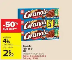 Carrefour Drive Lu - granola lot de 3 offre