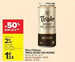 Carrefour Drive Secret des moines - bière d'abbaye offre