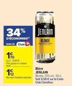 Carrefour Drive Jenlain - bière offre