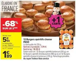 Carrefour Drive Paso - 12 burgers apéritifs cheese offre