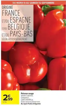 Carrefour Drive Poivron rouge offre