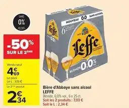 Carrefour Drive Leffe - bière d'abbaye sans alcool offre