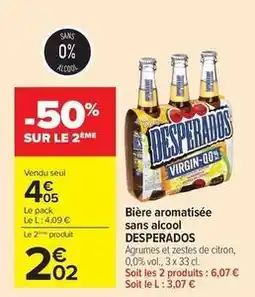 Carrefour Drive Desperados - bière aromatisée sans alcool offre