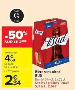 Carrefour Drive Bud - bière sans alcool offre