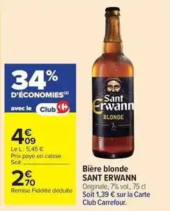 Carrefour Drive Carrefour - bière blonde offre