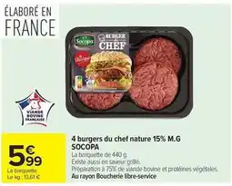 Carrefour Drive Socopa - 4 burgers du chef nature 15% m.g offre
