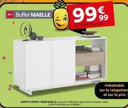 BUT Chêne - buffet 2 portes 1 tiroir maelle offre