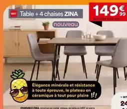 BUT Table + 4 chaises zina offre