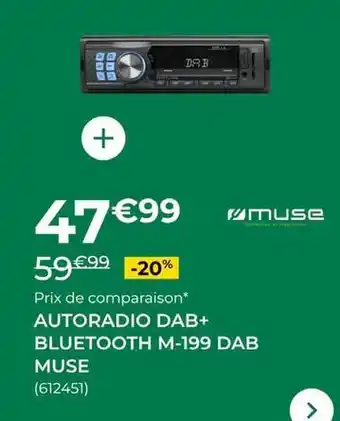 Muse - autoradio dab+ bluetooth m-199 dab