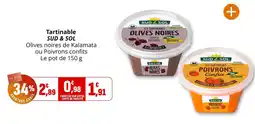 Coccinelle Express SUD & SOL Tartinable Olives noires de Kalamata ou Poivrons confits offre
