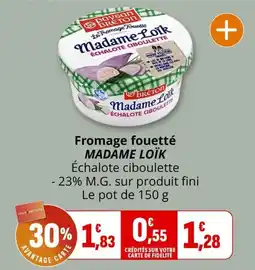 Coccinelle Express Madame Loïk Fromage fouetté offre