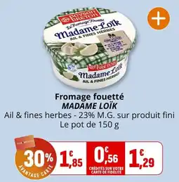 Coccinelle Express Madame Loïk Fromage fouetté offre