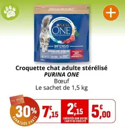 Coccinelle Express PURINA ONE Croquette chat adulte stérilisé Bœuf offre