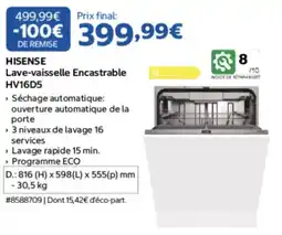 Costco HISENSE Lave-vaisselle Encastrable HV16D5 offre
