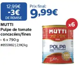 Costco MUTTI Pulpe de tomate concacées/fines offre