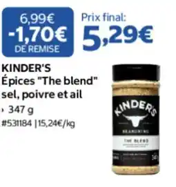 Costco KINDER'S Épices "The blend" sel, poivre et ail offre