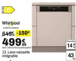 BUT Whirlpool Lave-vaisselle intégrable offre