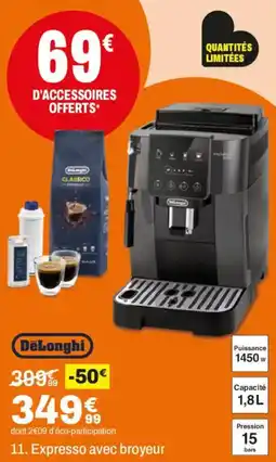 BUT DeLonghi Expresso avec broyeur offre