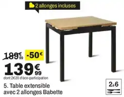 BUT Babette Table extensible offre