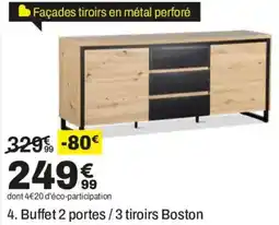 BUT Boston Buffet 2 portes / 3 tiroirs offre