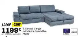 BUT Argos Canapé d'angle méridienne convertible offre