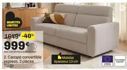 BUT Tiago Canapé convertible express, 3 places offre