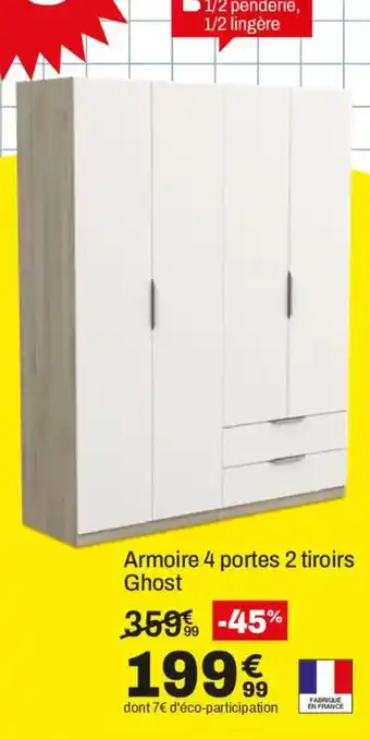 Ghost Armoire 4 portes 2 tiroirs