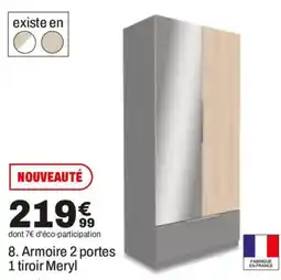 BUT Meryl Armoire 2 portes 1 tiroir offre