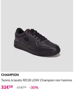 La Halle CHAMPION Tennis à lacets RD18 LOW Champion noir homme offre