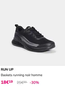 La Halle RUN UP Baskets running noir homme offre
