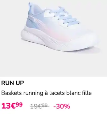 RUN UP Baskets running à lacets blanc fille