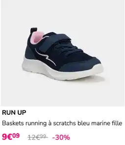 La Halle RUN UP Baskets running à scratchs bleu marine fille offre