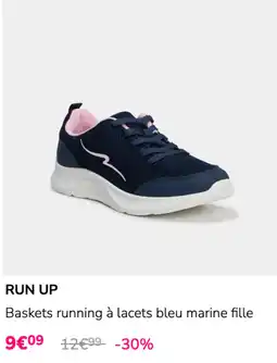 La Halle RUN UP Baskets running à lacets bleu marine fille offre