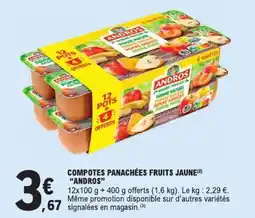 E.Leclerc ANDROS Compotes panachées fruits jaune offre