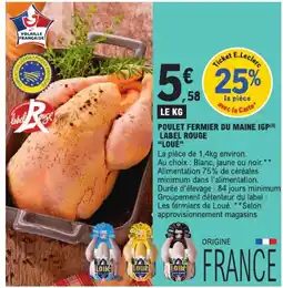 E.Leclerc Loué Poulet fermier du Maine IGP offre