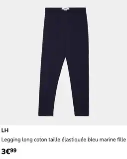 La Halle LH Legging long coton taille élastiquée bleu marine fille offre
