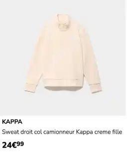 La Halle KAPPA Sweat droit col camionneur Kappa creme fille offre