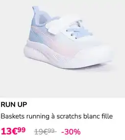 La Halle RUN UP Baskets running à scratches blanc fille offre