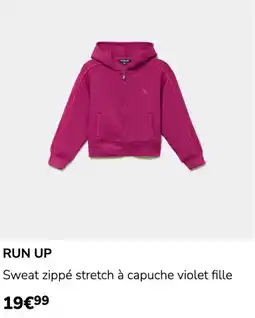 La Halle RUN UP Sweat zippé stretch à capuche violet fille offre