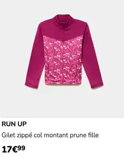 La Halle RUN UP Gilet zippé col montant prune fille offre