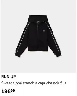 La Halle RUN UP Sweat zippé stretch à capuche noir fille offre