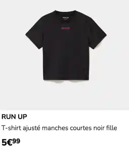 La Halle RUN UP T-shirt ajusté manches courtes noir fille offre
