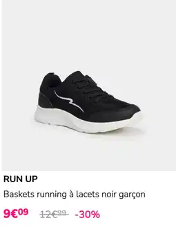 La Halle RUN UP Baskets running à lacets noir garçon offre