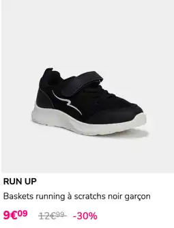 La Halle RUN UP Baskets running à scratchs noir garçon offre