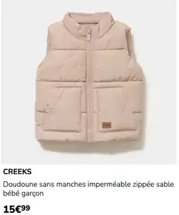 La Halle CREEKS Doudoune sans manches imperméable zippée sable bébé garçon offre