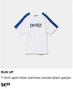 La Halle RUN UP T-shirt sport relax manches courtes blanc garçon offre